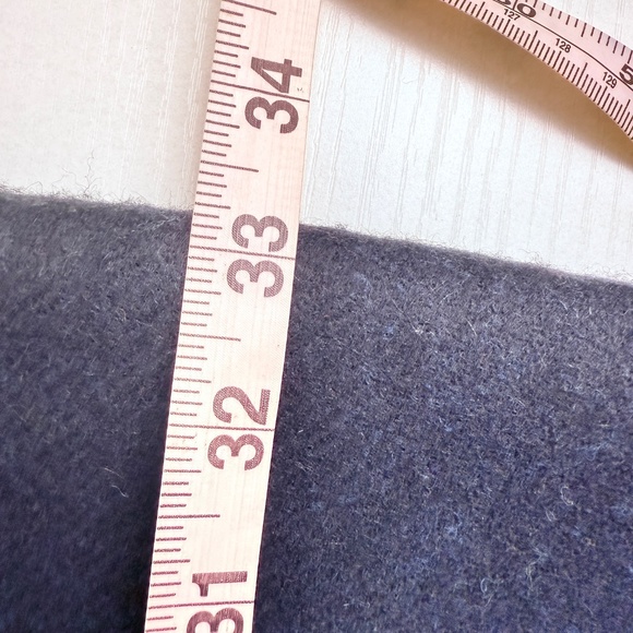 Coach Wool-Cashmere Logo Scarf Navy/Blue Reversible - Picture 4 of 8